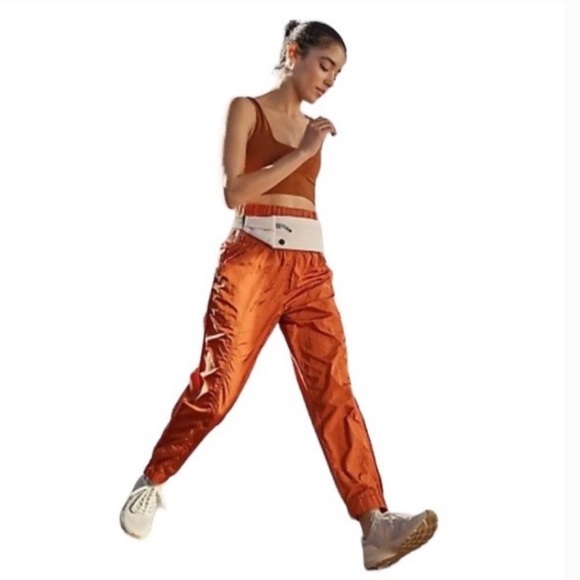 NWOT Free People The Way Home Joggers Orange Brick Rust Copper Brown Track Pants - Picture 6 of 8